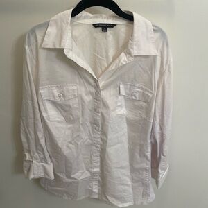 INC International Concepts White Button-Up Shirt